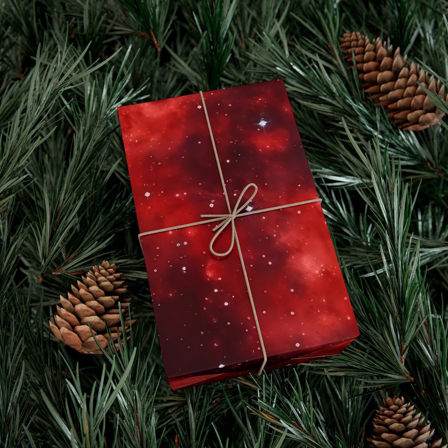 Scarlet Starscape Wrapping Paper