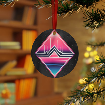 Synth Glyph Aluminium Christmas Ornament