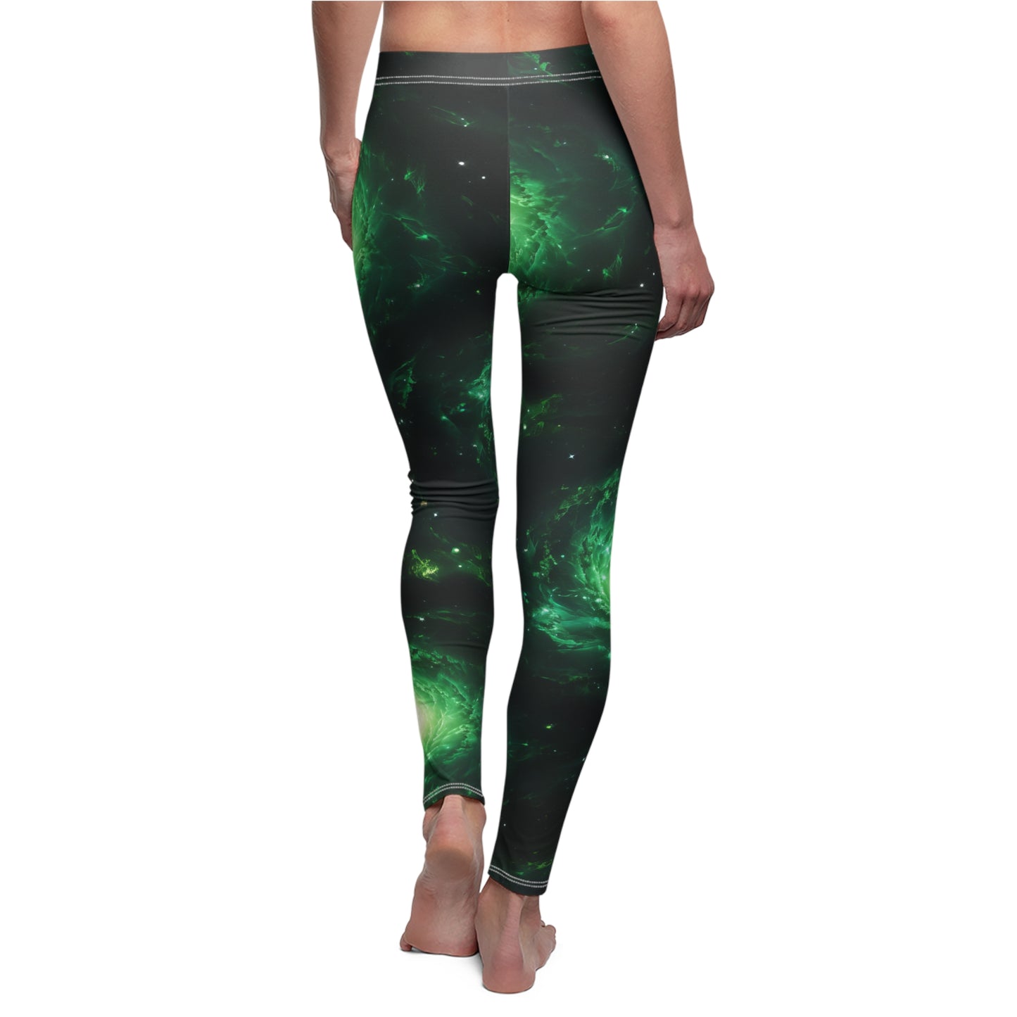 Double Green Galaxies Casual Leggings