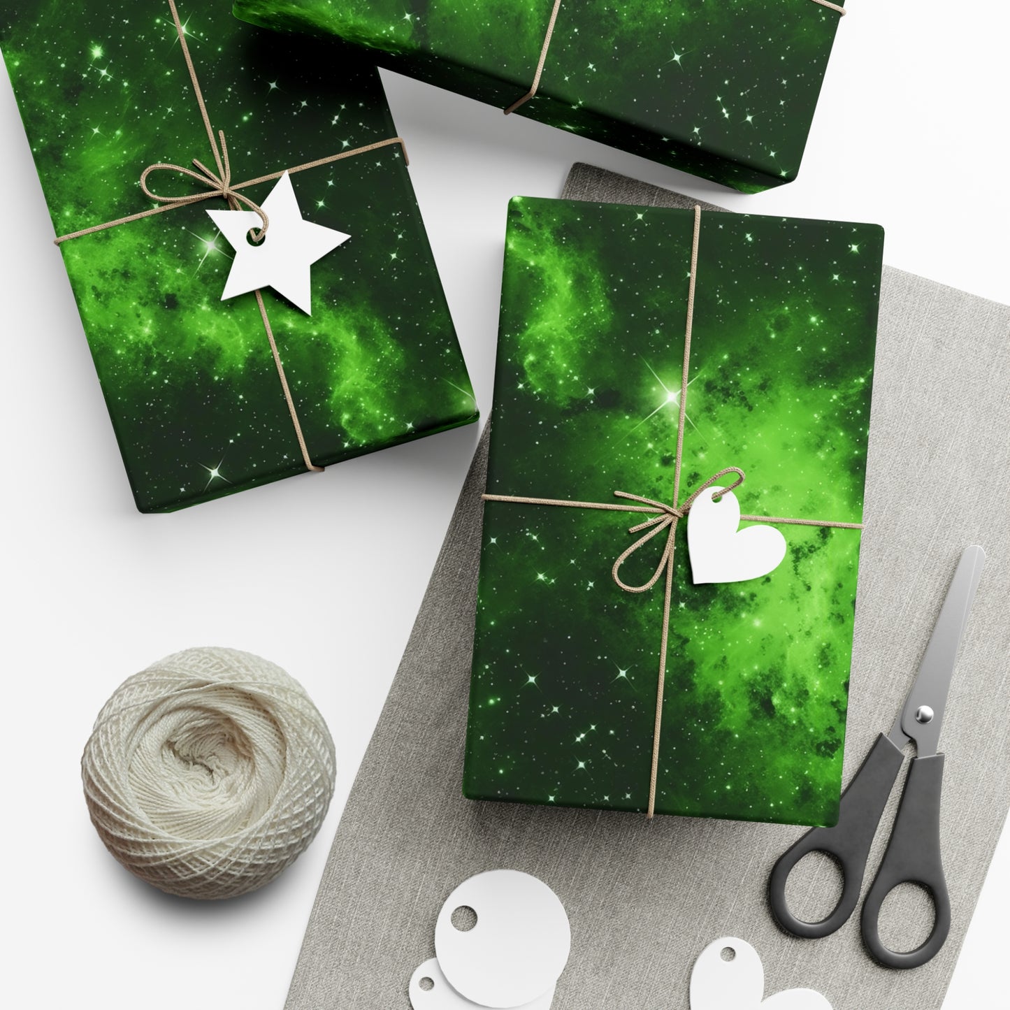 Lime Space Wrapping Paper