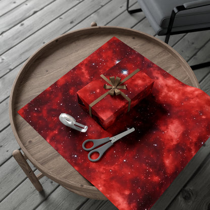 Scarlet Starscape Wrapping Paper