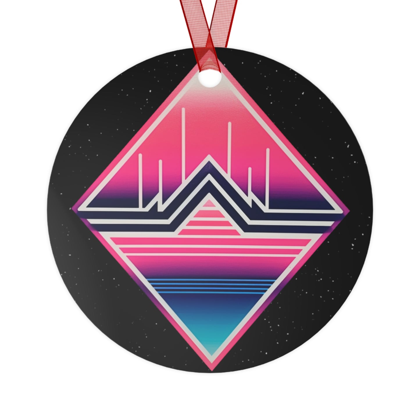 Synth Glyph Aluminium Christmas Ornament