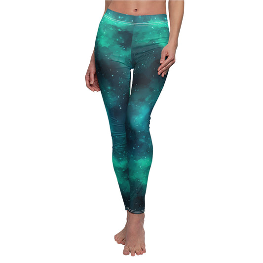 Cyan Starscape Casual Leggings