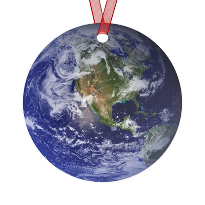 Planet Earth Aluminum Christmas Ornament