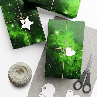 Lime Space Wrapping Paper