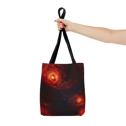 Double Crimson Galaxies Tote Bag