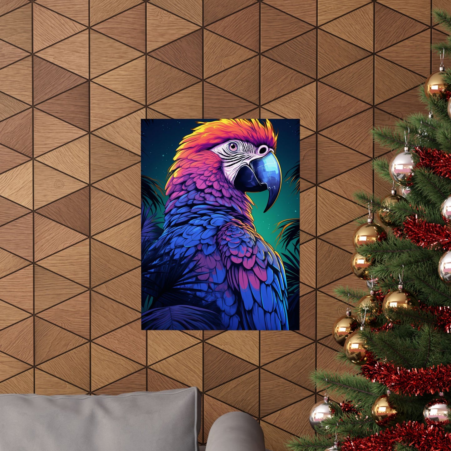 Iridescent Macaw Poster