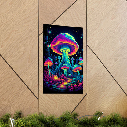 Trippy Mushroom Forest Poster