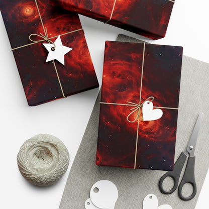 Crimson Galaxies Wrapping Paper