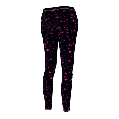 Simple Pink Stars Casual Leggings