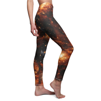 Orange Nebula Casual Leggings