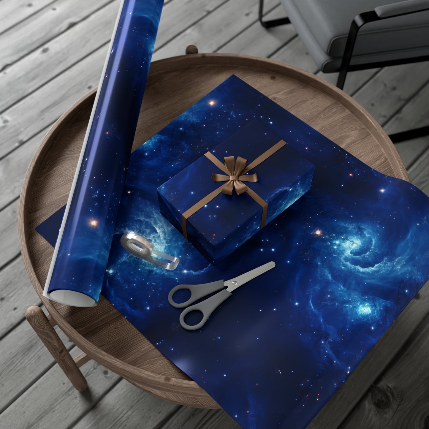 Blue Nebula Cluster Wrapping Paper