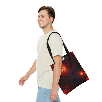 Double Crimson Galaxies Tote Bag