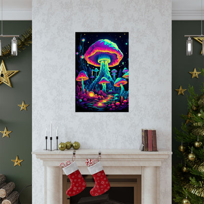 Trippy Mushroom Forest Poster