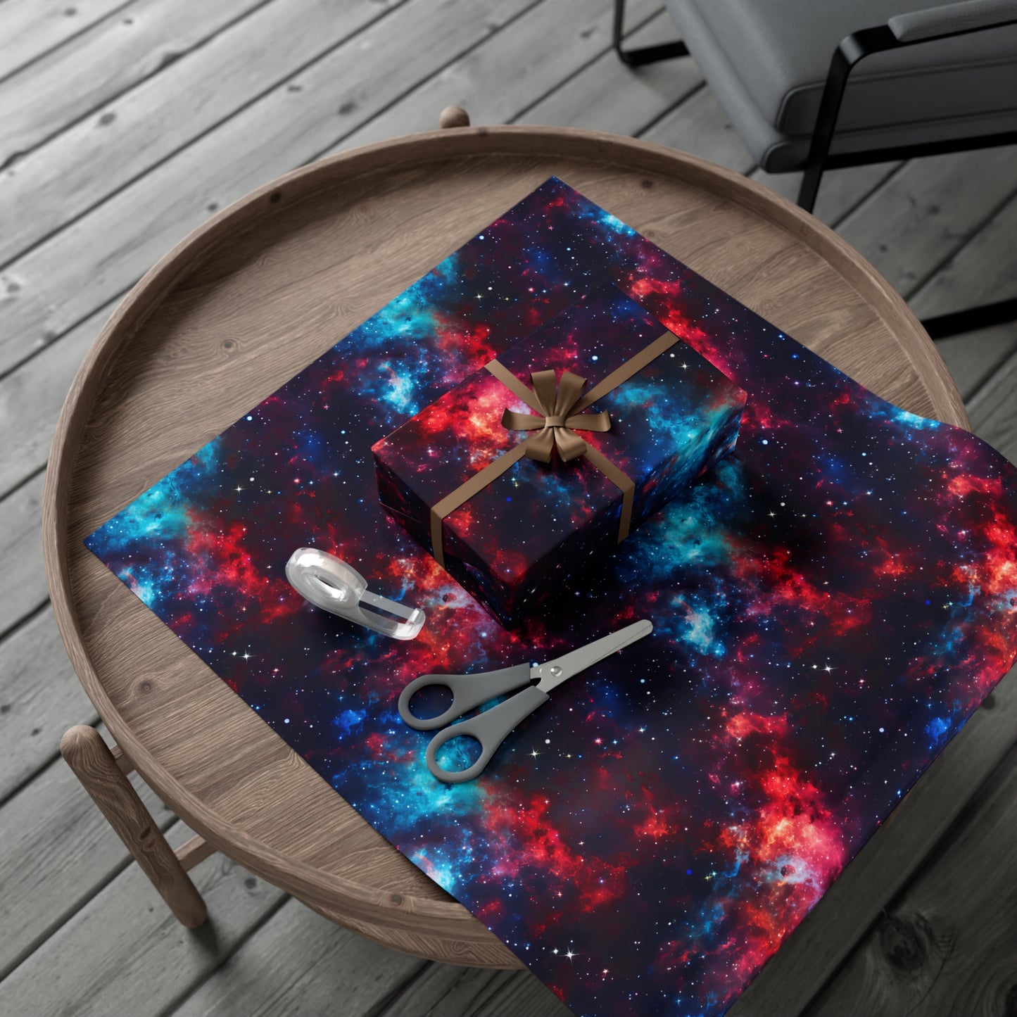 Red & Blue Nebula Wrapping Paper