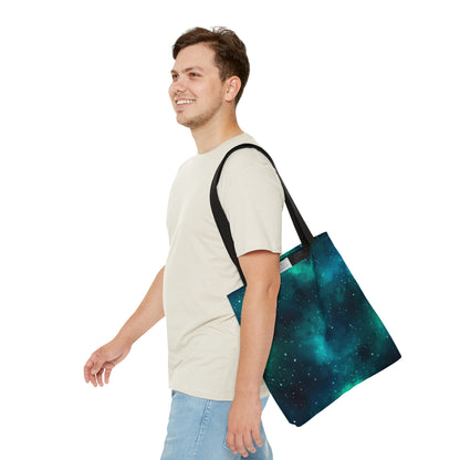 Cyan Starscape Tote Bag