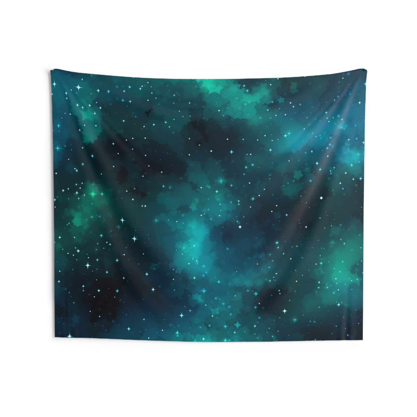 Cyan Starscape Wall Tapestry