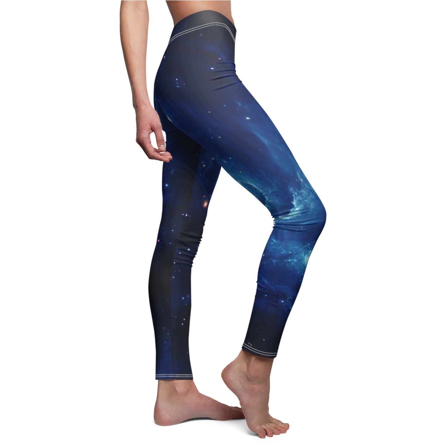 Blue Nebula Cluster Casual Leggings