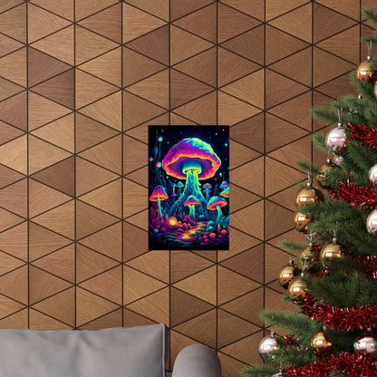 Trippy Mushroom Forest Poster