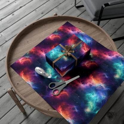 Neon Nebula Wrapping Paper