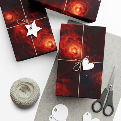 Crimson Galaxies Wrapping Paper