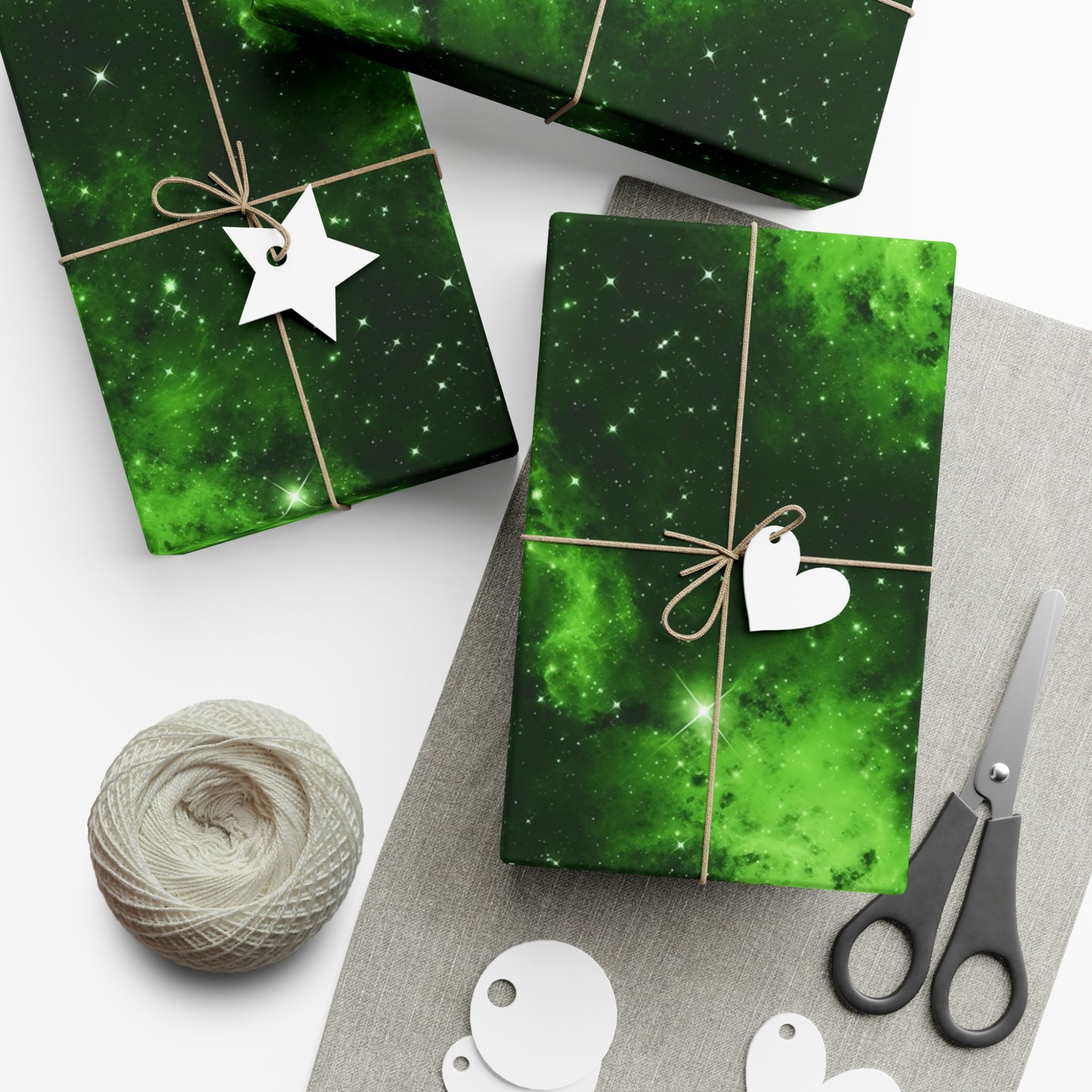 Lime Space Wrapping Paper