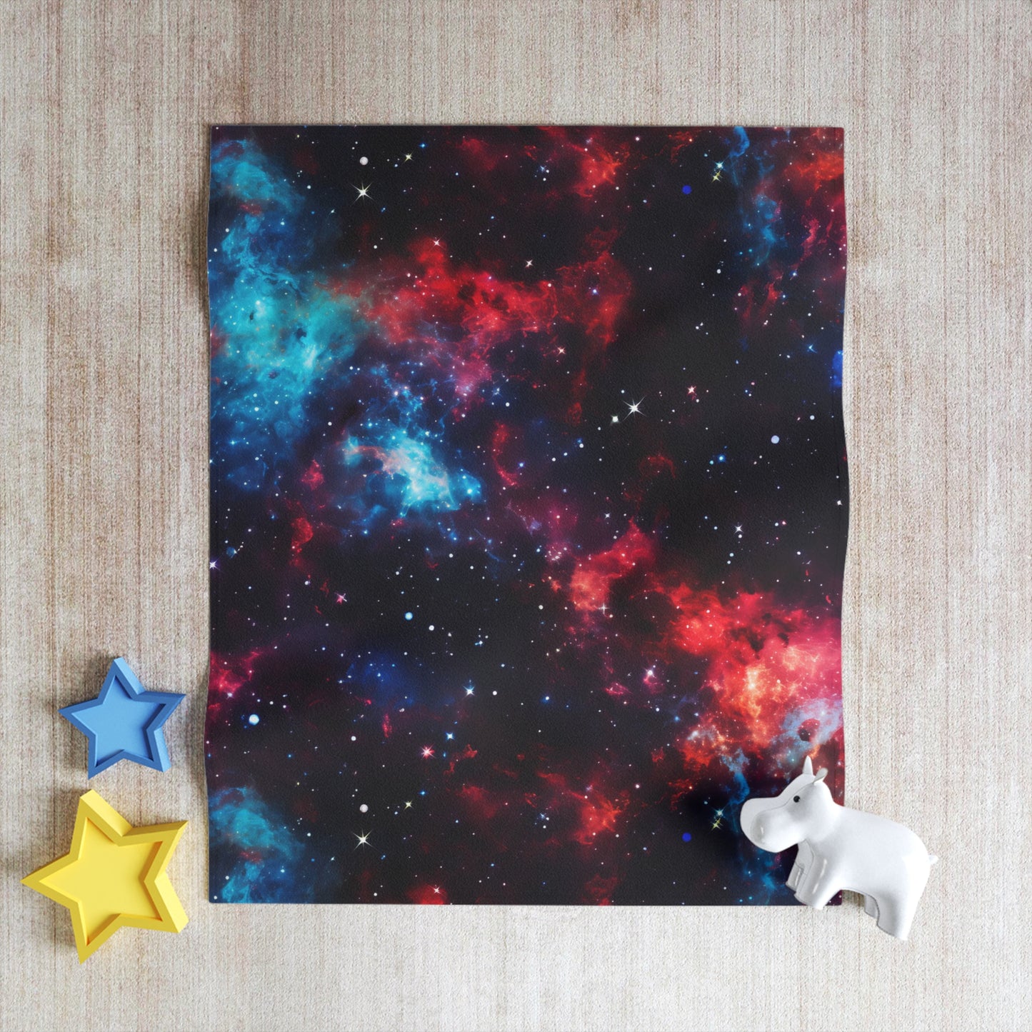 Red & Blue Nebula Throw Blanket