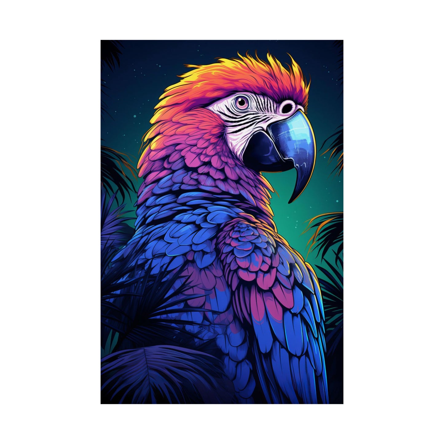 Iridescent Macaw Poster