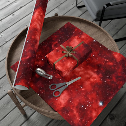 Scarlet Starscape Wrapping Paper