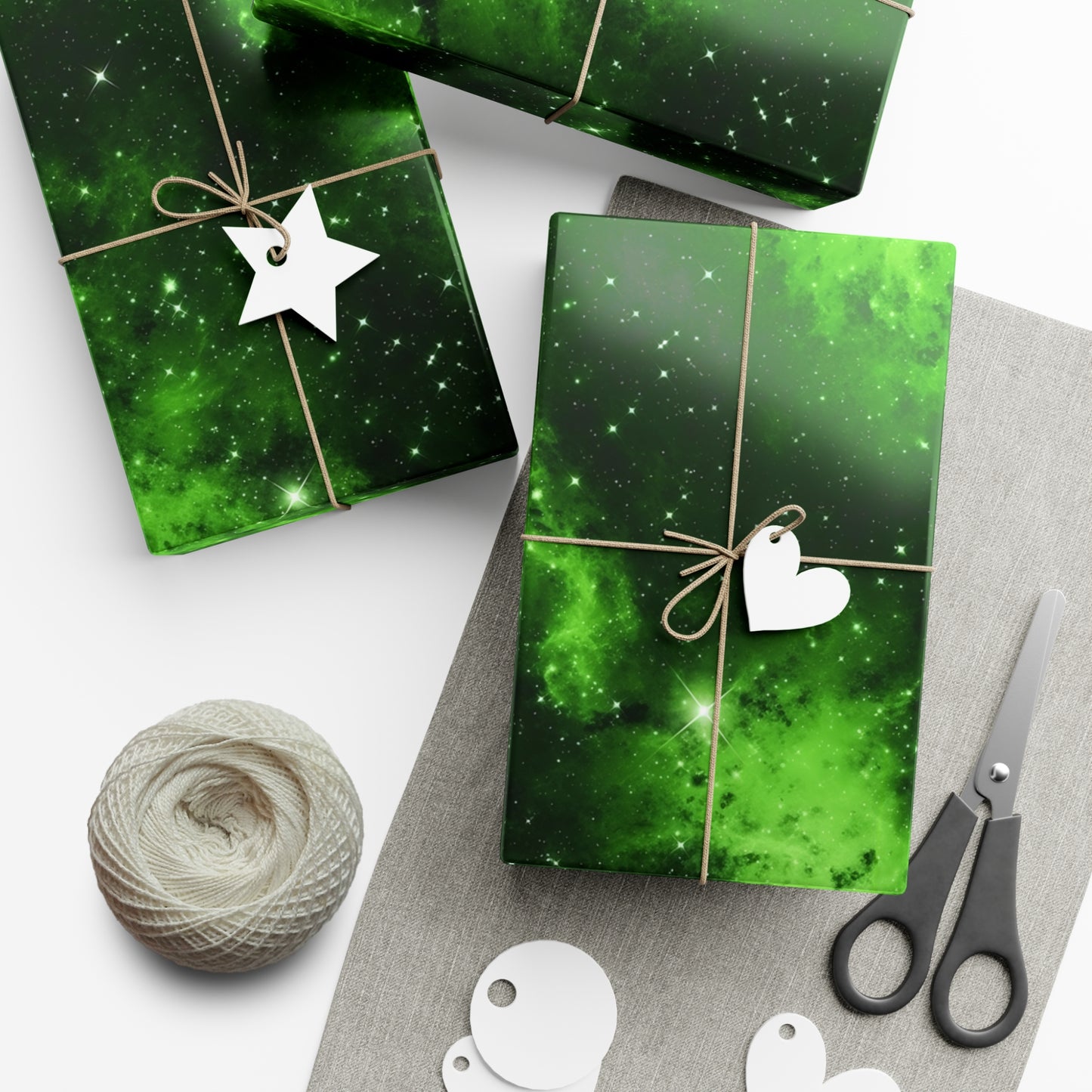 Lime Space Wrapping Paper