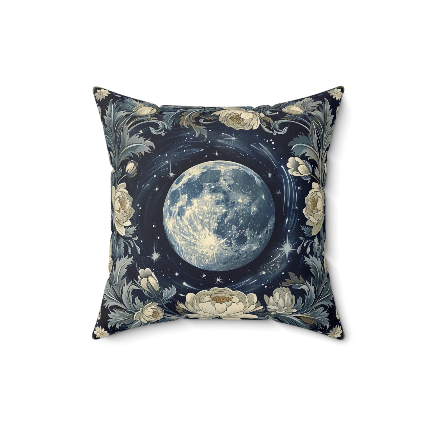 Lunar Wreath Throw Pillow