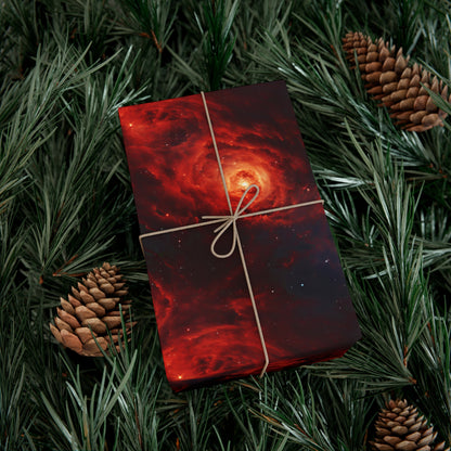 Crimson Galaxies Wrapping Paper