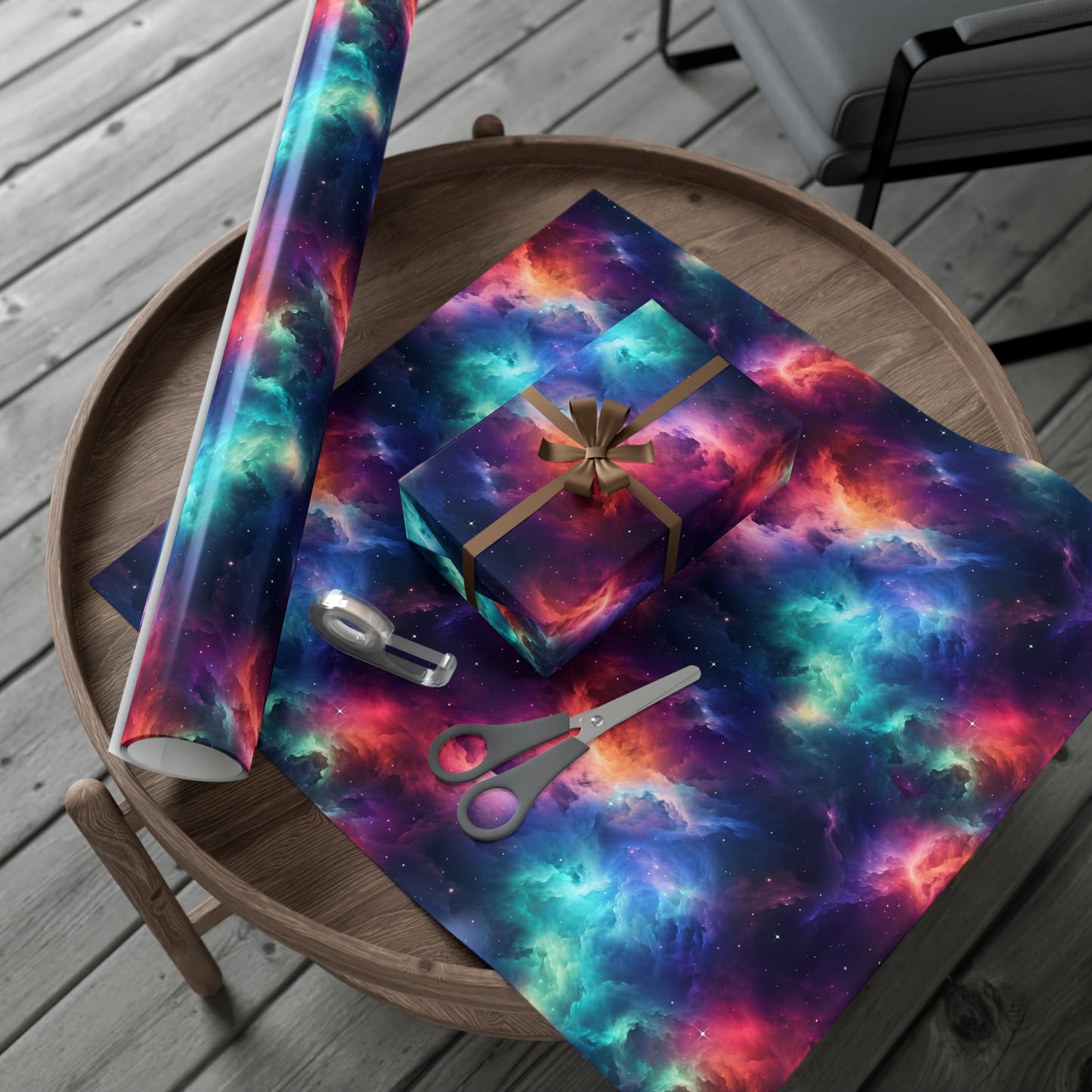 Neon Nebula Wrapping Paper