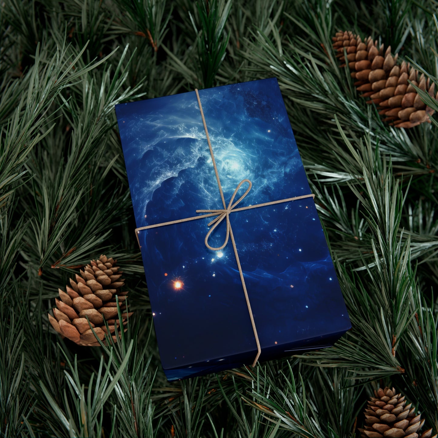 Blue Nebula Cluster Wrapping Paper