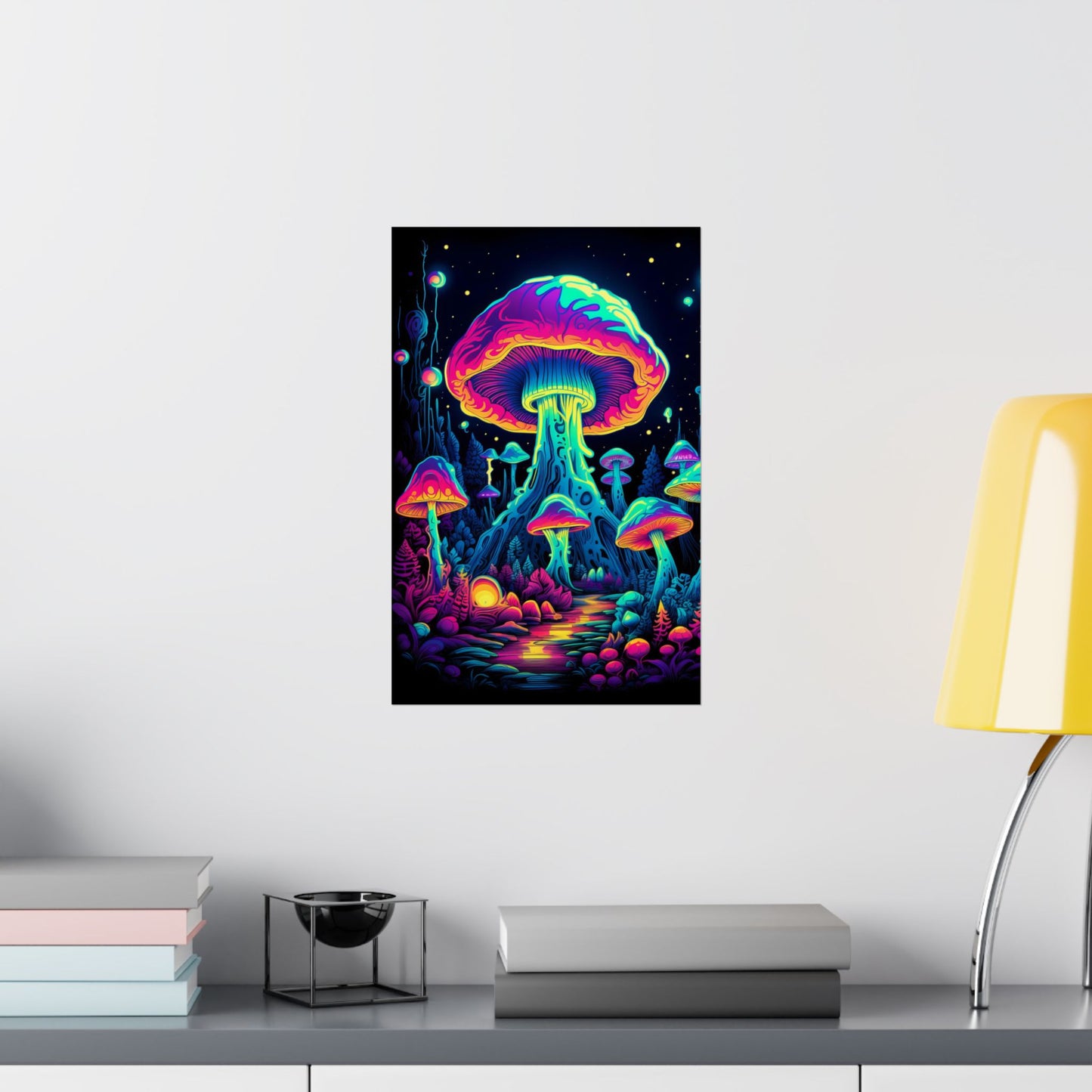 Trippy Mushroom Forest Poster