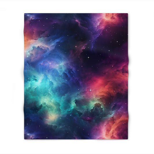 Neon Nebula Throw Blanket