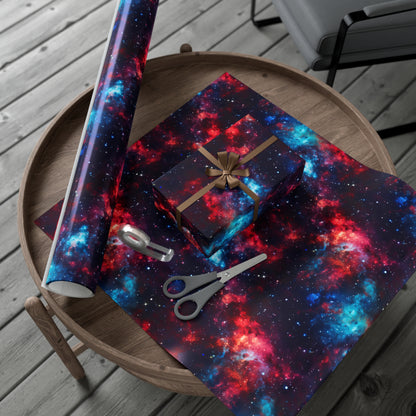 Red & Blue Nebula Wrapping Paper