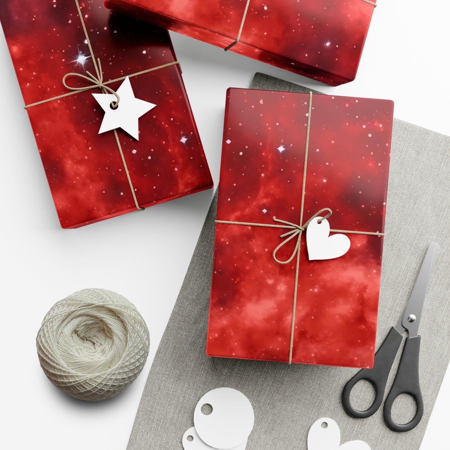 Scarlet Starscape Wrapping Paper