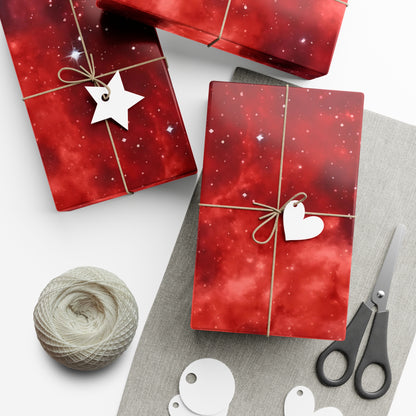 Scarlet Starscape Wrapping Paper