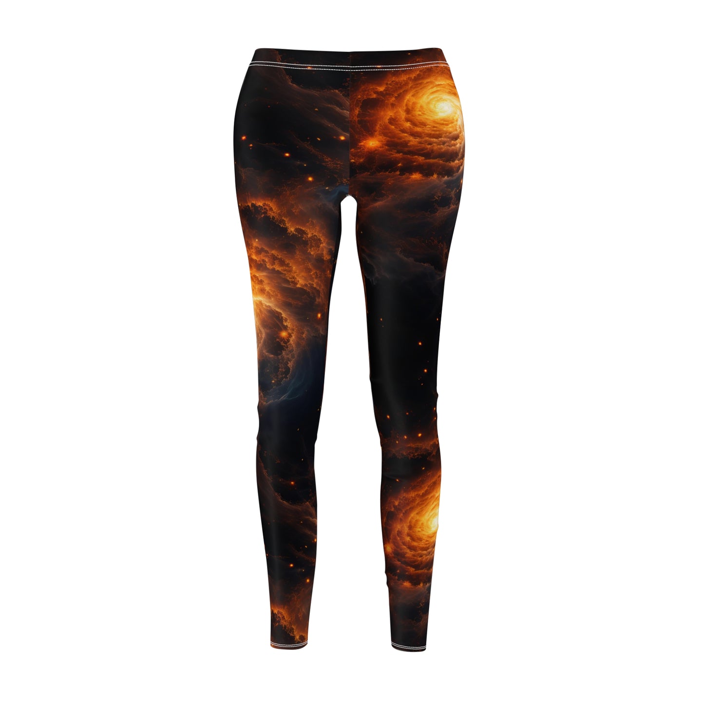 Double Orange Galaxies Casual Leggings