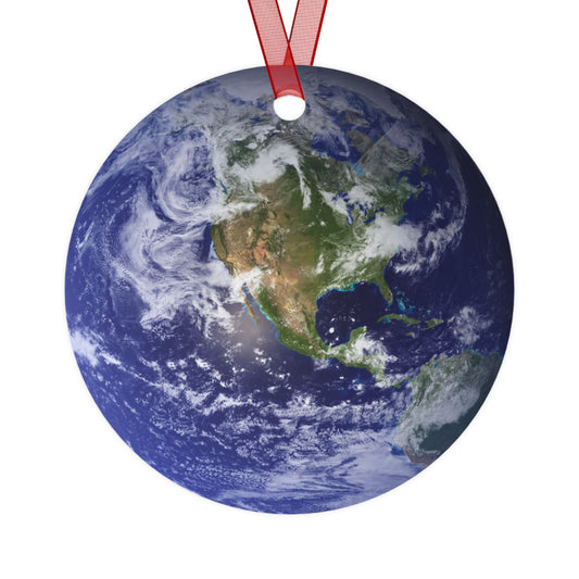 Planet Earth Aluminum Christmas Ornament