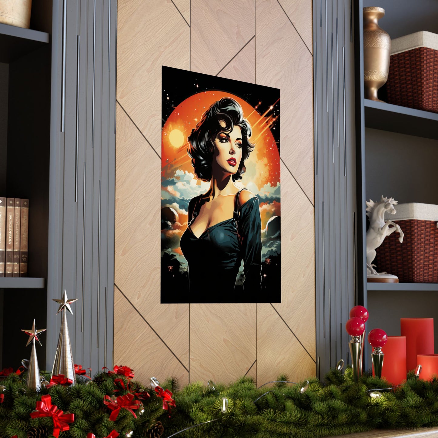 Retro Space Girl Poster