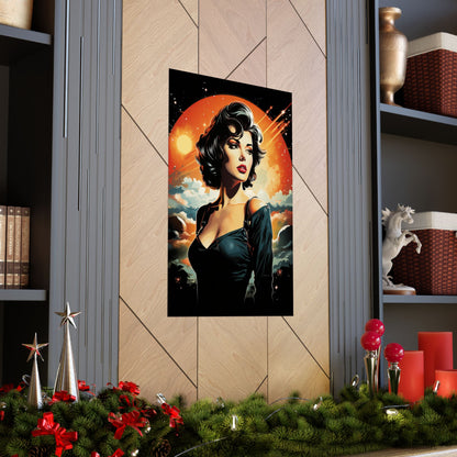 Retro Space Girl Poster