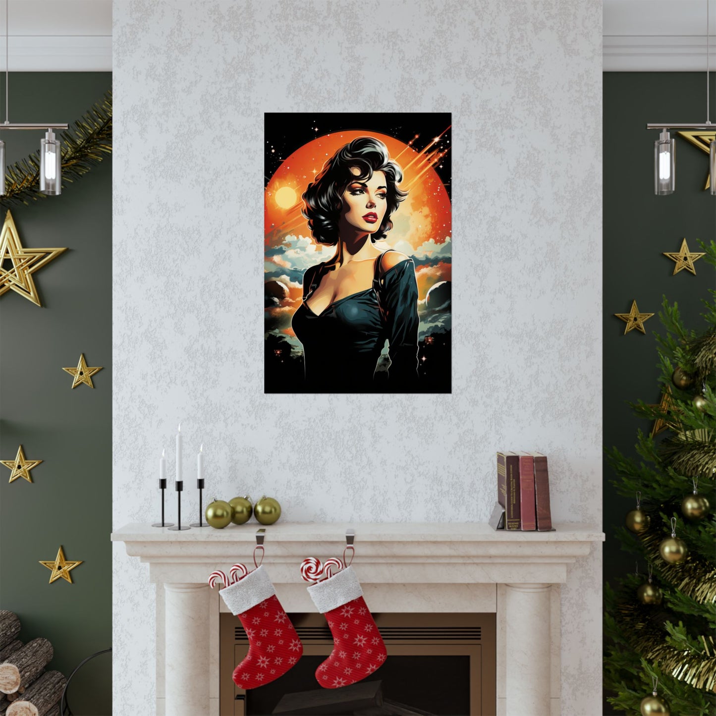 Retro Space Girl Poster