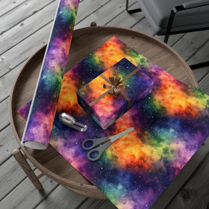 Rainbow Space Wrapping Paper