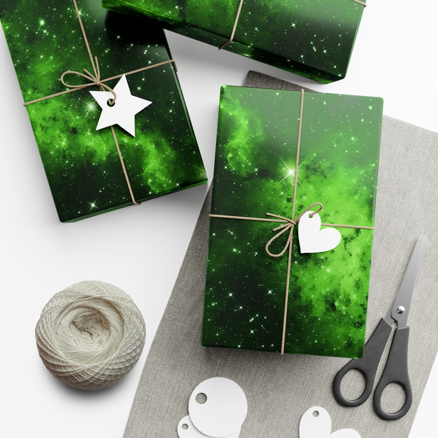 Lime Space Wrapping Paper