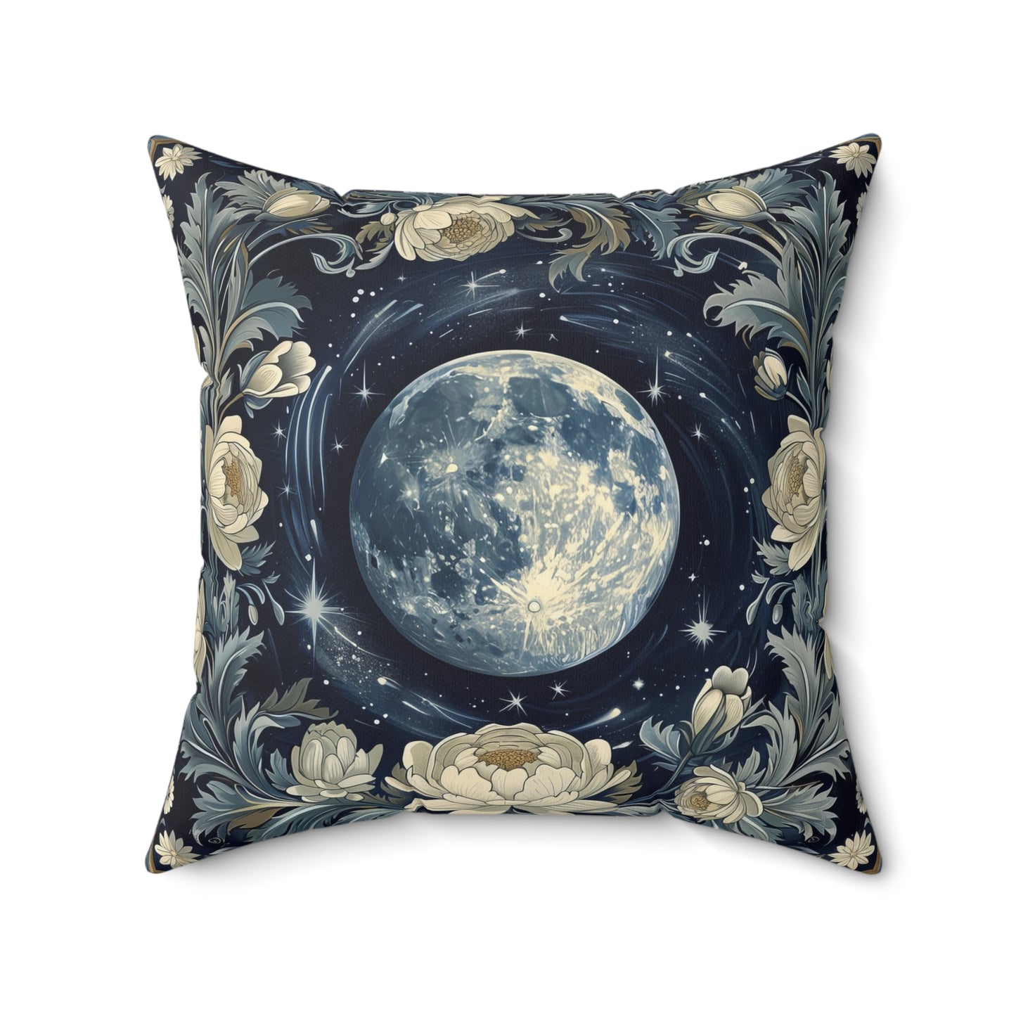 Lunar Wreath Throw Pillow