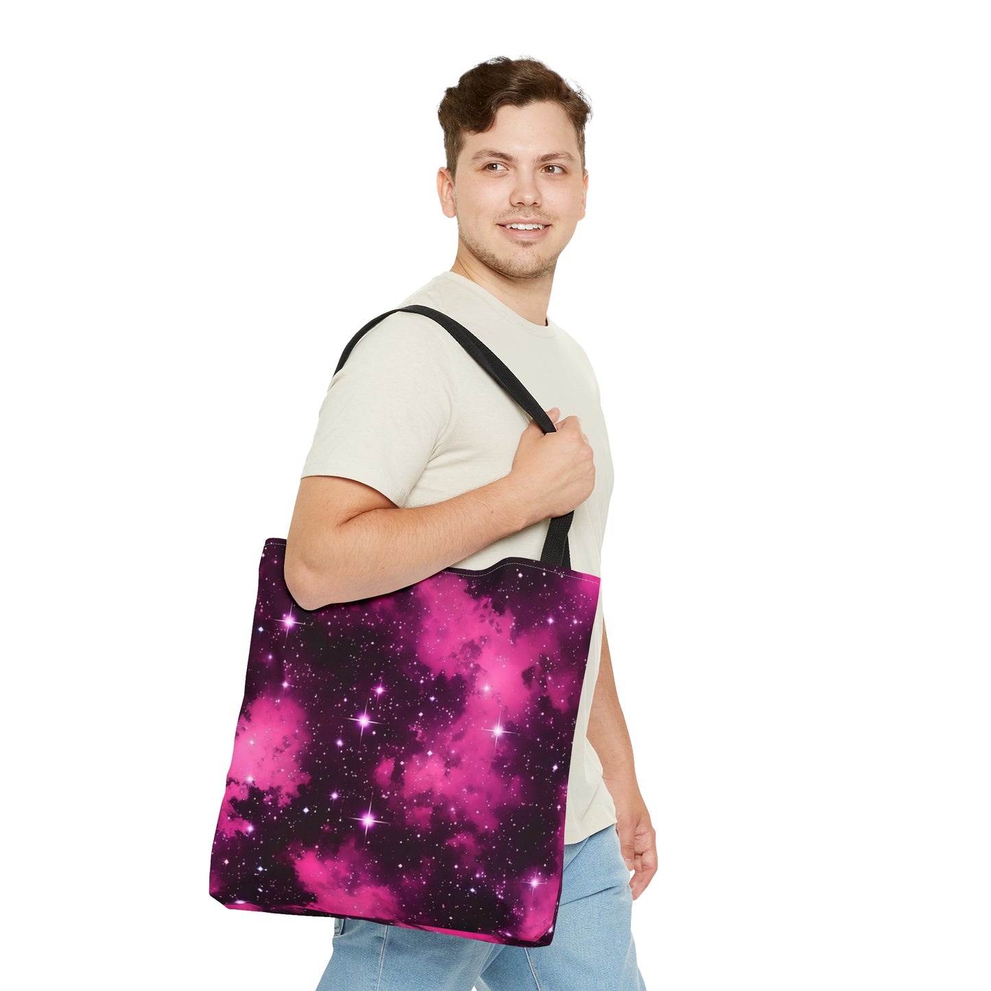 Pink Starscape Tote Bag