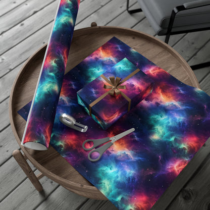 Neon Nebula Wrapping Paper