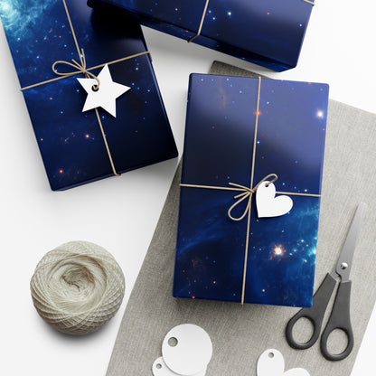 Blue Nebula Cluster Wrapping Paper